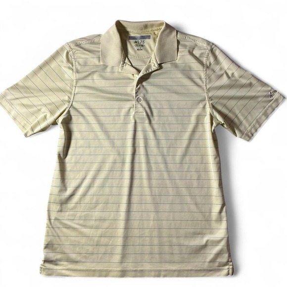 Greg Norman ML75 PLAY DRY Golf Polo Shirt Mens Striped Short Sleeve - Picture 1 of 3
